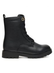 Tommy Hilfiger Trapery Lace-Up Bootie T3A5-34012-1355 S Czarny. Czarne kozaki dziewczęce Tommy Hilfiger, bez wzorów, ze skóry, bez obcasa, bez zapięcia. Za 429.99 zł.