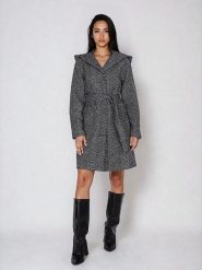 Steve Madden Płaszcz przejściowy w kolorze czarno-szarym rozmiar: XL. Czarne płaszcze damskie Steve Madden, xl, bez wzorów, bez kaptura. Za 217.99 zł.