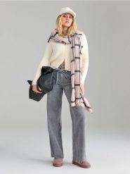 Jeansy wide leg - szary. Szare jeansy damskie Sinsay. Za 79.99 zł.