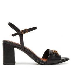 Sandały Tamaris. Brązowe sandały damskie Tamaris, bez wzorów, bez obcasa, na słupku, bez zapięcia. Za 379.99 zł.