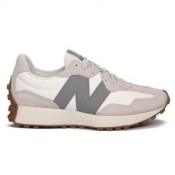Buty do chodzenia damskie New Balance U327LT. Brązowe obuwie sportowe damskie New Balance, z materiału, bez zapięcia, trekkingowe. Za 489.00 zł.