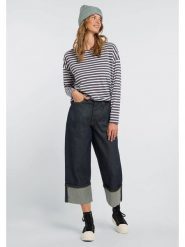 ELBSAND Koszulka "Tooske" w kolorze biało-szarym rozmiar: S. Białe bluzki damskie ELBSAND, s, bez wzorów, bez kołnierzyka, bez ramiączek. Za 119.12 zł.