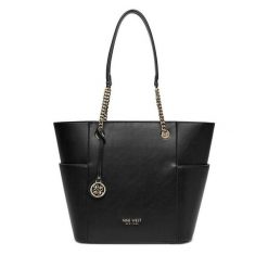 Torebka Nine West. Czarne shopper bag Nine West, bez wzorów, bez dodatków. Za 249.99 zł.