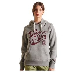 Bluza turystyczna damska Superdry Pride In Craft. Szare bluzy damskie Superdry, l, bez wzorów, z bawełny, z kapturem. Za 198.24 zł.