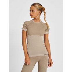 Koszulka damska Hummel Clea. Szare koszulki damskie Hummel, l, bez wzorów, bez kołnierzyka, bez ramiączek. Za 170.00 zł.