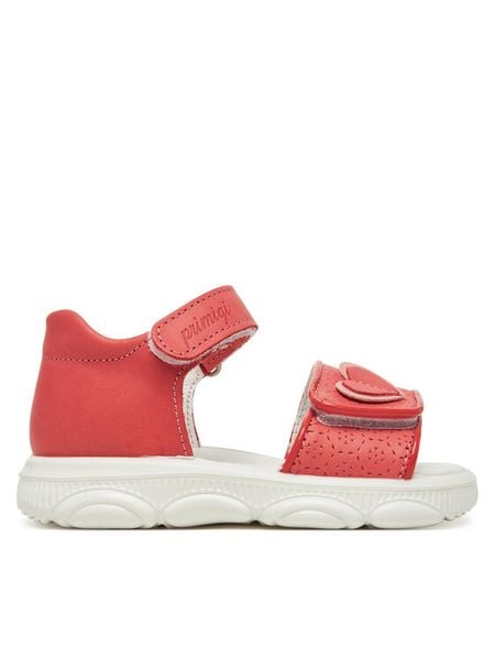 Primigi Sandały 7871811 M Czerwony. Czerwone sandały dziewczęce Primigi, z nubiku, bez obcasa, bez zapięcia. Za 249.99 zł.