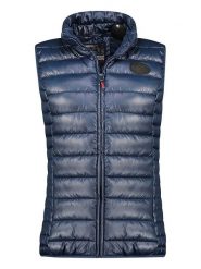 Geographical Norway Kamizelka pikowana "Annecy" w kolorze granatowym rozmiar: L. Niebieskie kamizelki damskie Geographical Norway, l, z aplikacjami, bez kaptura. Za 114.17 zł.