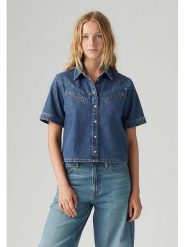 Levi's Koszula dżinsowa w kolorze niebieskim rozmiar: L. Niebieskie koszule damskie Levi's, l, bez wzorów, z bawełny, bez kołnierzyka, bez ramiączek. Za 154.79 zł.