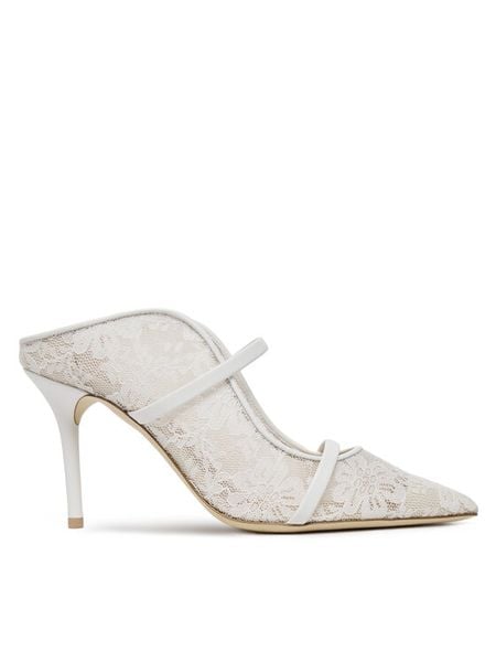 MALONE SOULIERS Klapki Maureen 85-269 Biały. Białe klapki damskie MALONE SOULIERS, bez wzorów, z materiału, bez obcasa, bez zapięcia. Za 2,979.00 zł.