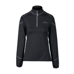 Bluza damska Swiftlayer half zipp 1VTX. Czarne bluzy damskie Bergson, na zimę, bez wzorów, bez kaptura. W wyprzedaży za 183.00 zł.