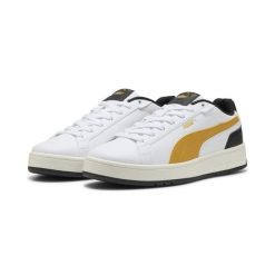Sneakersy unisex Court Classico PUMA White Archive Gold Black Yellow. Białe obuwie sportowe damskie Puma, bez zapięcia, trekkingowe. W wyprzedaży za 199.00 zł.
