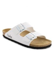 Sunbay Klapki "Trefle" w kolorze białym rozmiar: 37. Białe klapki damskie Sunbay, bez wzorów, z otwartym noskiem, bez obcasa, bez zapięcia. Za 122.96 zł.