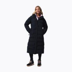 Płaszcz puchowy damski Columbia Amaze Puff Long Hooded. Czarne płaszcze damskie Columbia, bez wzorów, z puchu, bez kaptura. Za 1,219.99 zł.
