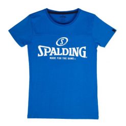 Koszulka damska Spalding Essential Logo. Niebieskie bluzki damskie SPALDING, bez wzorów, sportowe, bez kołnierzyka, bez ramiączek. Za 119.30 zł.