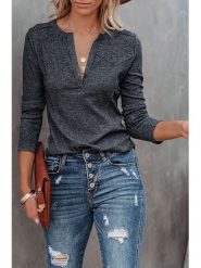 Milan Kiss Koszulka w kolorze antracytowym rozmiar: L. Czarne koszulki damskie Milan Kiss, l, bez wzorów, bez kołnierzyka, bez ramiączek. Za 131.12 zł.