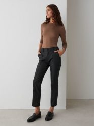 OPUS Spodnie "Ebbi" w kolorze czarnym rozmiar: 38/L28. Czarne spodnie materiałowe damskie Opus, bez wzorów, z materiału. Za 165.99 zł.