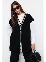 Trendyol Kamizelka w kolorze czarnym rozmiar: 40. Czarne kamizelki damskie Trendyol, bez wzorów, bez kaptura. Za 52.99 zł.