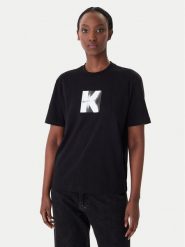 Karl Lagerfeld Jeans T-Shirt B1W17055 Czarny Relaxed Fit. Czarne t-shirty damskie Karl Lagerfeld Jeans, xl, bez wzorów, z bawełny, bez kołnierzyka. Za 219.99 zł.