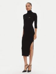 Elisabetta Franchi Sukienka dzianinowa AM-23B-56E2-V390 Czarny Slim Fit. Czarne sukienki damskie Elisabetta Franchi, bez wzorów, z dzianiny, bez ramiączek. Za 1,658.20 zł.