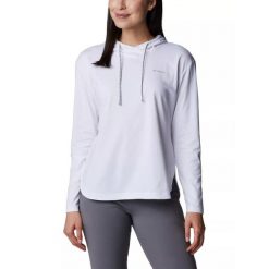Koszulka sportowa damska Columbia Sun Trek z długim rękawem. Niebieskie swetry klasyczne damskie Columbia, na lato, m, z bawełny, bez kołnierzyka. Za 280.00 zł.