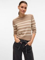 Vero Moda Sweter w kolorze beżowo-kremowym rozmiar: XS. Brązowe swetry klasyczne damskie Vero Moda, xs, bez kołnierzyka. Za 82.99 zł.