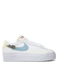 Nike Sneakersy Blazer Low Platform Se DJ6376 100 Biały. Białe obuwie sportowe damskie Nike, z materiału, bez zapięcia. W wyprzedaży za 389.99 zł.