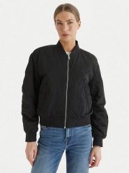 Calvin Klein Jeans Kurtka bomber Essential LV047F505G Czarny Regular Fit. Czarne kurtki damskie Calvin Klein Jeans, l, bez wzorów, z jeansu, bez kaptura. Za 699.99 zł.