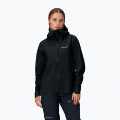 Kurtka przeciwdeszczowa damska NORRONA Falketind Gore-Tex. Czarne kurtki damskie NORRONA, s, bez wzorów, z gore-texu, bez kaptura. Za 2,479.00 zł.