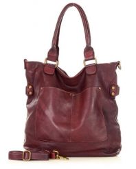 Torebka damska burgund MARCO MAZZINI v7f. Czerwone shopper bag bez wzorów, ze skóry, duże, bez dodatków. Za 489.25 zł.