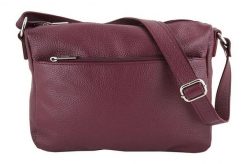 Listonoszka skórzana BARBERINI'S bordowa 519-5. Czerwone shopper bag Barberinis, bez wzorów, ze skóry, przez ramię, bez dodatków. Za 212.99 zł.