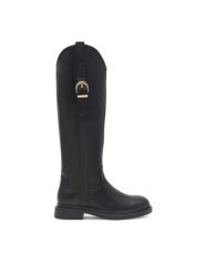 Jenny Fairy Kozaki DONNA HY13263-10 Czarny. Czarne kozaki damskie Jenny Fairy, z syntetyku, bez obcasa, na płaskiej podeszwie, bez zapięcia. Za 199.99 zł.