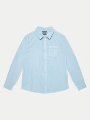 Guess Koszula L4YH00 W9CL0 Niebieski Regular Fit. Niebieskie koszule chłopięce Guess, z aplikacjami, z bawełny, bez kołnierzyka, bez ramiączek. Za 169.99 zł.