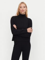 Athlecia Golf Dava W Knitted High Neck EA243358 Czarny Regular Fit. Czarne golfy damskie Athlecia, bez wzorów, z wiskozy, bez ramiączek. Za 129.99 zł.