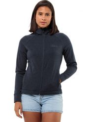 Jack Wolfskin Kurtka polarowa "Waldsee" w kolorze granatowym rozmiar: M. Niebieskie kurtki damskie Jack Wolfskin, m, z polaru, bez kołnierzyka. Za 263.53 zł.