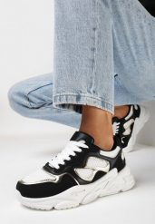 Czarne Sneakersy na Grubej Podeszwie Pira. Czarne obuwie sportowe damskie Born2be, bez zapięcia. Za 99.99 zł.