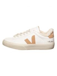 Veja Skórzane sneakersy "Campo" w kolorze biało-beżowym rozmiar: 39. Białe obuwie sportowe damskie Veja, z materiału, bez zapięcia. Za 434.85 zł.