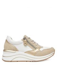 Remonte Sneakersy D0T01-80 Beżowy. Brązowe obuwie sportowe damskie Remonte, ze skóry, bez zapięcia. Za 399.99 zł.