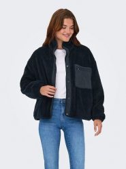 ONLY Kurtka polarowa w kolorze granatowym rozmiar: S. Niebieskie kurtki damskie Only, s, bez wzorów, z polaru, bez kaptura. Za 170.07 zł.