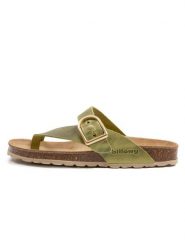 Billowy Skórzane japonki w kolorze zielonym rozmiar: 37. Zielone klapki damskie Billowy, bez wzorów, z otwartym noskiem, bez obcasa, bez zapięcia. Za 165.99 zł.