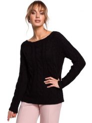 Made of emotion Sweter w kolorze czarnym rozmiar: L/XL. Czarne swetry klasyczne damskie Made Of Emotion, l, ze splotem, bez kołnierzyka. Za 175.26 zł.