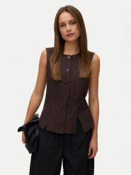 Vero Moda Kamizelka Selma 10345675 Brązowy Regular Fit. Brązowe kamizelki damskie Vero Moda, xs, bez wzorów, z bawełny, bez kaptura. Za 159.99 zł.