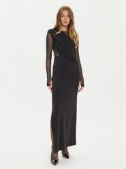 Eleh Sukienka wieczorowa E00298 Czarny Slim Fit. Czarne sukienki damskie Eleh, bez wzorów, z syntetyku, wizytowe, bez ramiączek. Za 339.99 zł.