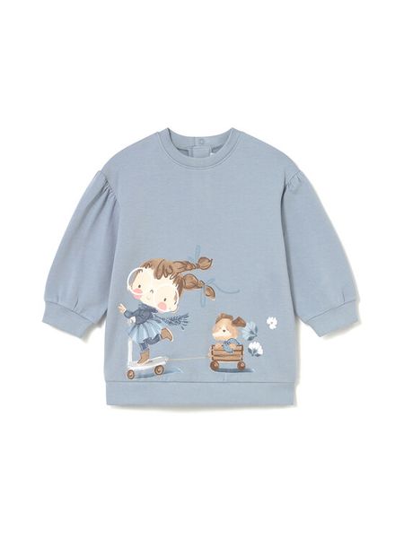 Mayoral Sukienka dzianinowa 2921 Niebieski Regular Fit. Niebieskie sukienki dziewczęce Mayoral, bez wzorów, z bawełny, bez ramiączek, proste. Za 119.99 zł.