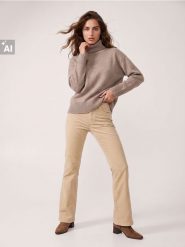 Jeansy flare - beżowy. Brązowe jeansy damskie Sinsay. Za 59.99 zł.