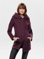 ONLY Płaszcz przejściowy w kolorze bordowym rozmiar: M. Czerwone płaszcze damskie Only, m, bez wzorów, bez kaptura. Za 169.67 zł.