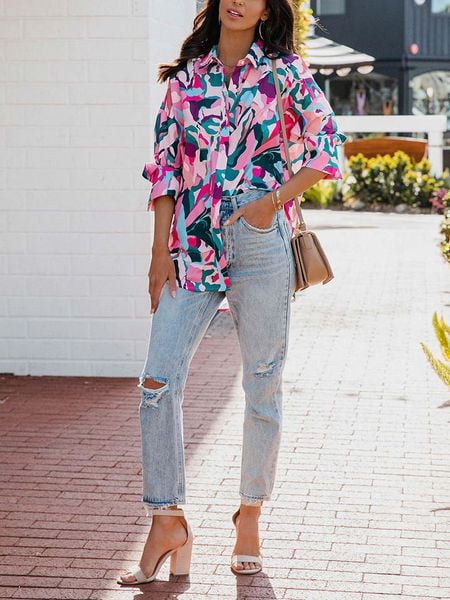 Milan Kiss Bluzka ze wzorem rozmiar: L. Bluzki damskie Milan Kiss, l, bez wzorów, bez kołnierzyka, bez ramiączek. Za 118.84 zł.