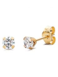 Revoni Złote kolczyki-wkrętki z cyrkoniami rozmiar: onesize. Żółte kolczyki damskie Revoni, z cyrkonią, złote. Za 347.99 zł.