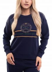 Bluza damska Fila Parella. Niebieskie bluzy damskie Fila, xl, bez wzorów, z bawełny, z kapturem. Za 180.99 zł.