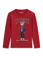 Guess Bluzka L6BI11 K5732 Czerwony Regular Fit. Czerwone t-shirty i koszulki chłopięce Guess, z aplikacjami, z bawełny, bez kołnierzyka, bez ramiączek. Za 114.99 zł.