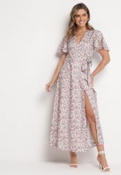 Różowa Sukienka Aluva. Czerwone sukienki damskie Born2be, z aplikacjami, z materiału, bez ramiączek. Za 179.99 zł.
